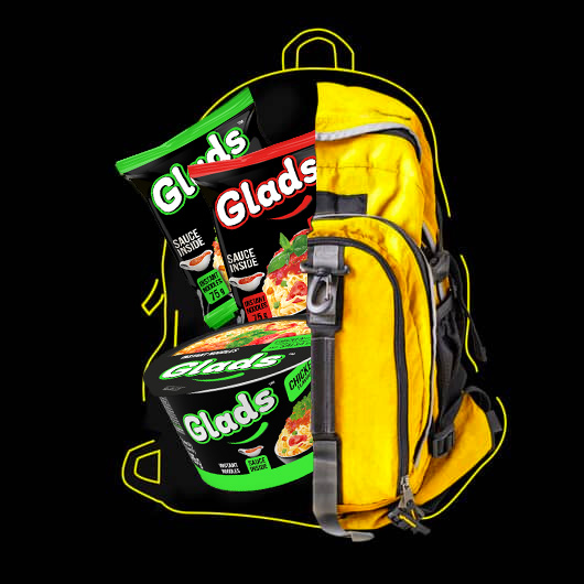 Glads makaronai išsinešimui