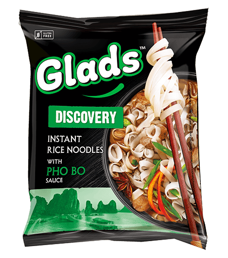 Glads Discovery ryžių makaronai su «Pho Bo» padažu